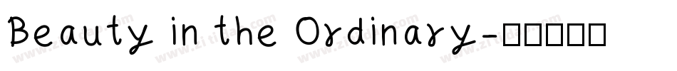 Beauty in the Ordinary字体转换